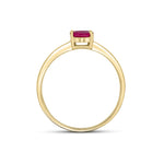 9ct Yellow Gold Oval Natural Ruby Claw Single Stone Ring — 7x5mm