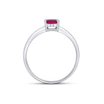 9ct White Gold Oval Natural Ruby Claw Single Stone Ring — 7x5mm