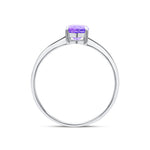 9ct White Gold Oval Natural Tanzanite Claw Single Stone Ring — 7x5mm