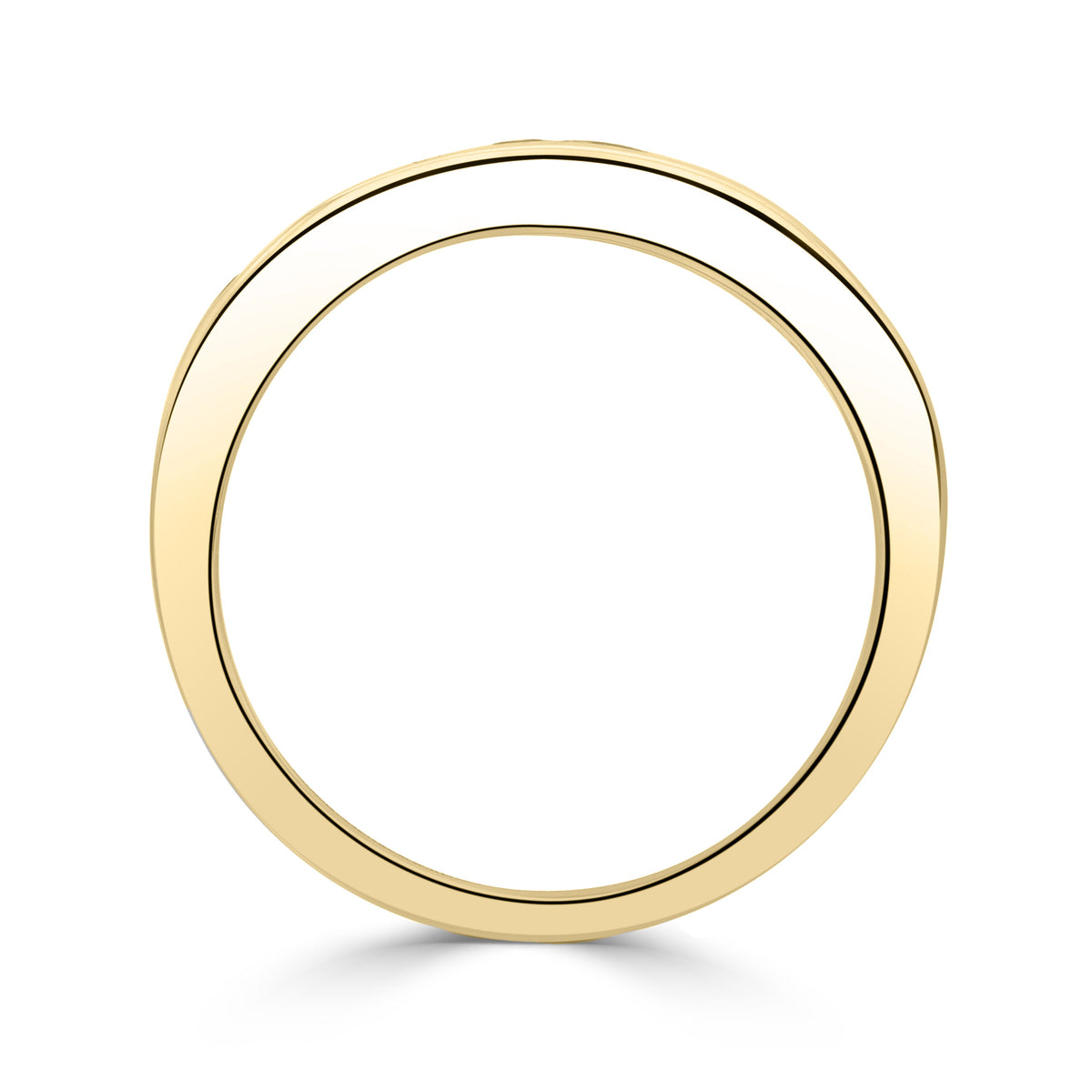 9ct Yellow Gold Square Natural Tanzanite Eleven Stone Half Eternity Ring