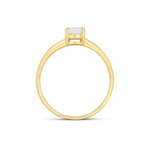 9ct Yellow Gold Oval Natural Opal Claw Single Stone Ring — 7x5mm