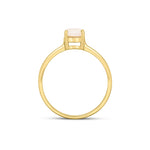 9ct Yellow Gold Round Natural Opal Claw Single Stone Ring — 6mm