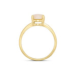 9ct Yellow Gold Oval Natural Opal Claw Single Stone Ring — 9x7mm
