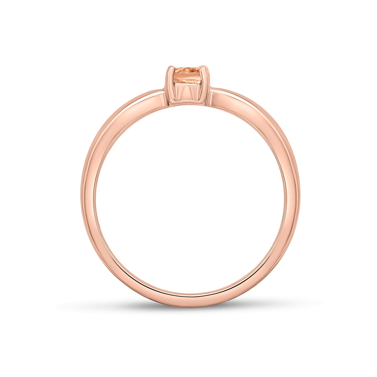 9ct Rose Gold Oval Morganite Claw Set Single Stone Ring — 5x4mm