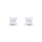 9ct White Gold Cushion Cubic Zirconia CZ Claw Stud Earrings — 6mm
