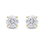 9ct Yellow Gold Round Cubic Zirconia CZ Claw Stud Earrings — 7mm