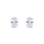 9ct White Gold Oval Cubic Zirconia CZ Claw CZ Stud Earrings — 8x6mm
