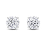 9ct White Gold Round Cubic Zirconia CZ Claw Stud Earrings — 7mm