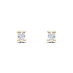 9ct Yellow Gold Oval Cubic Zirconia CZ Claw Stud Earrings — 5x3mm