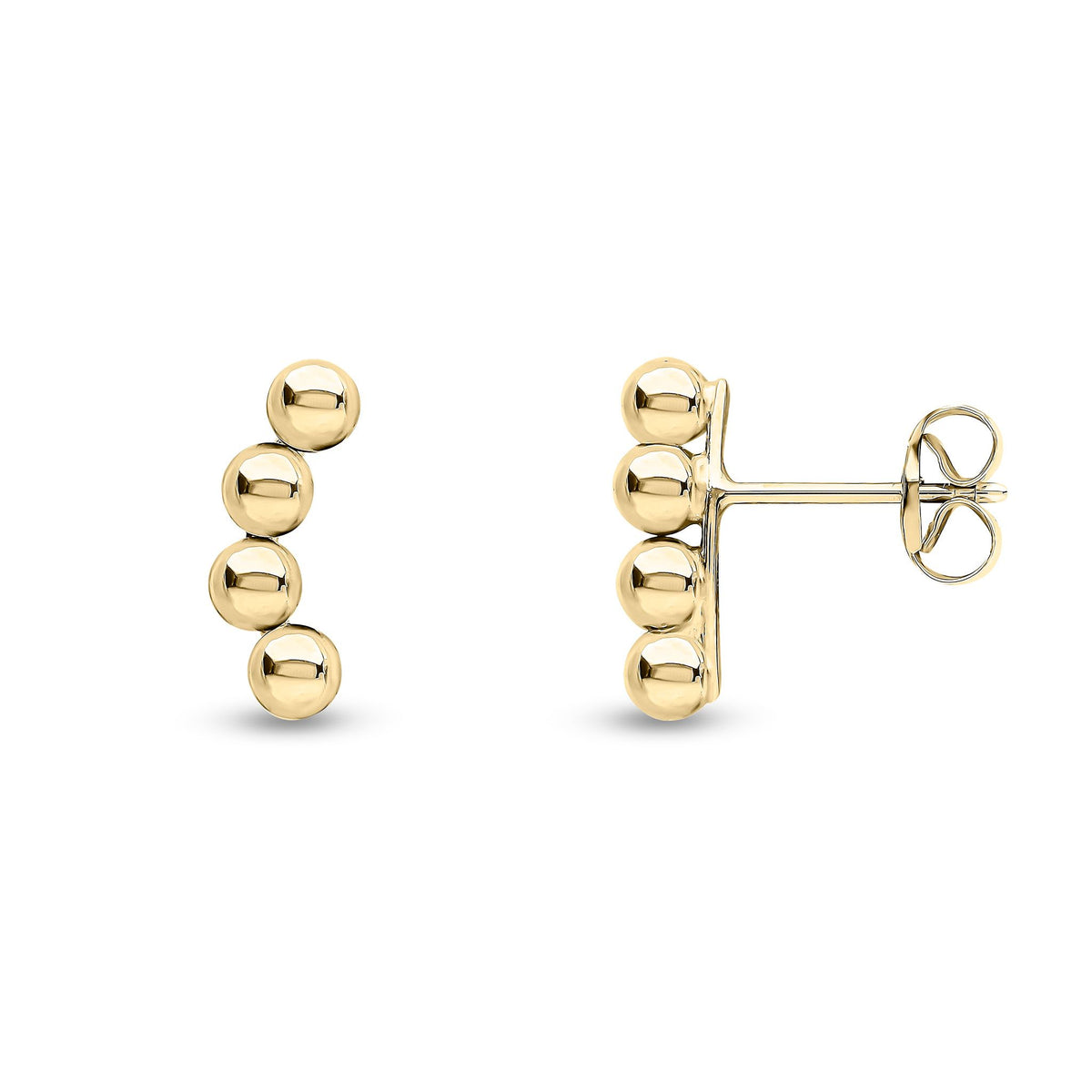 9ct Gold Graduated Bead Stud Earrings