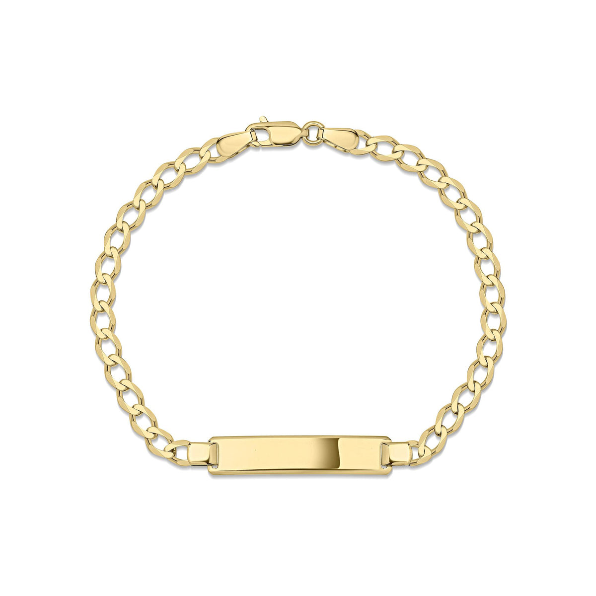 9ct Yellow Gold Fine Curb ID Bracelet