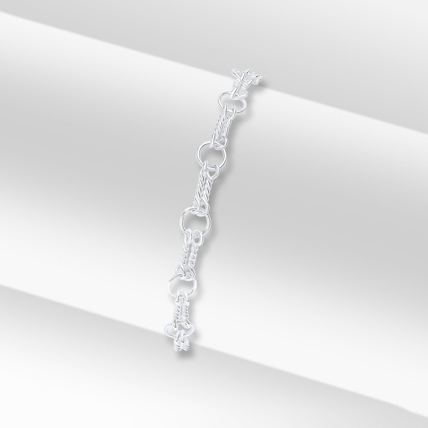 Sterling Silver Handmade Solid 6.2mm Double Twist Bracelet