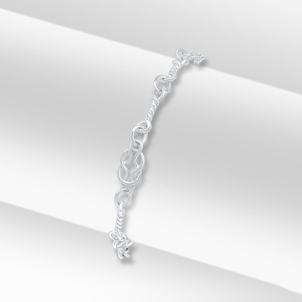 Sterling Silver 6.8mm Celtic Twist Link Bracelet