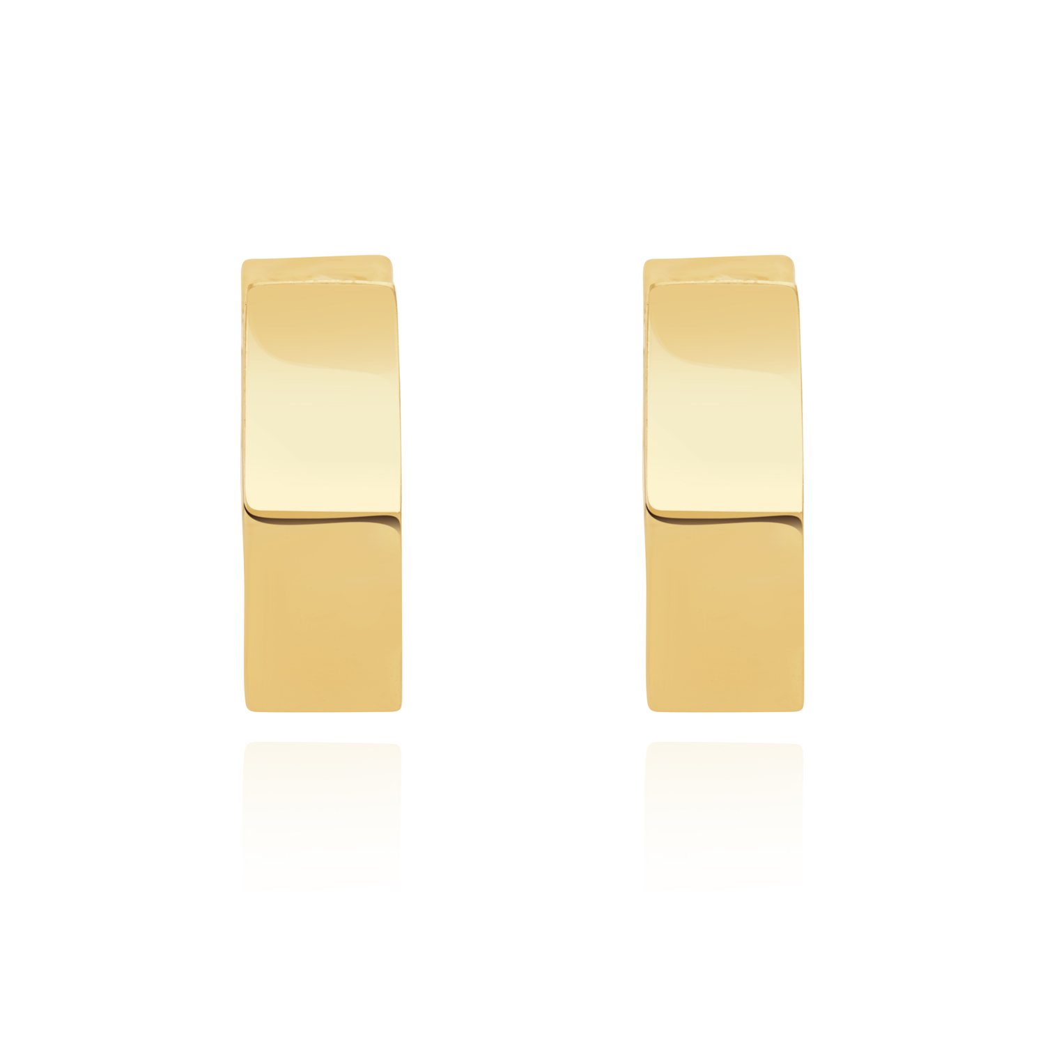 9ct Yellow Gold Polished Hexagon Huggie Hoop Earrings