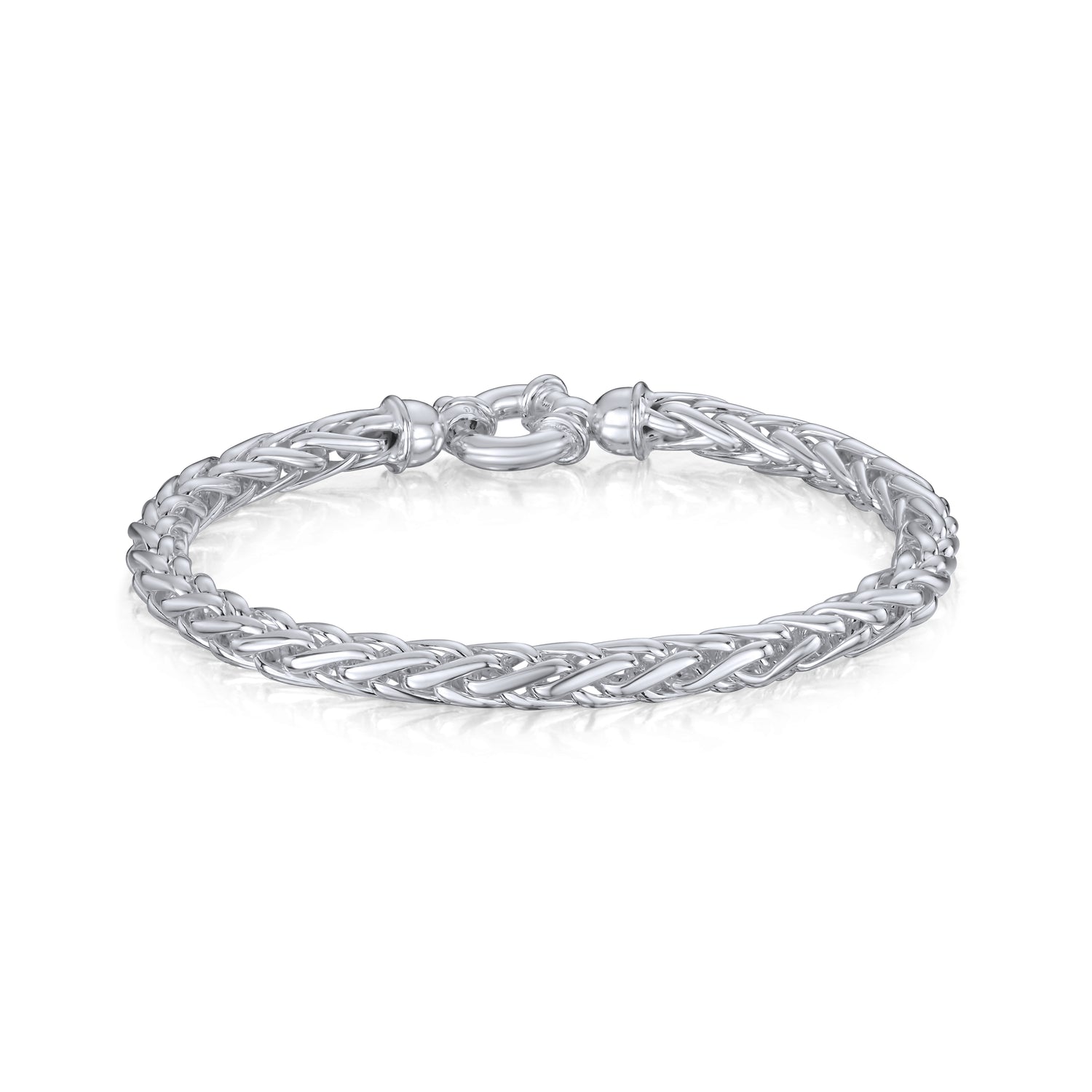 Sterling Silver Handmade Solid 4.9mm Spiga Bracelet