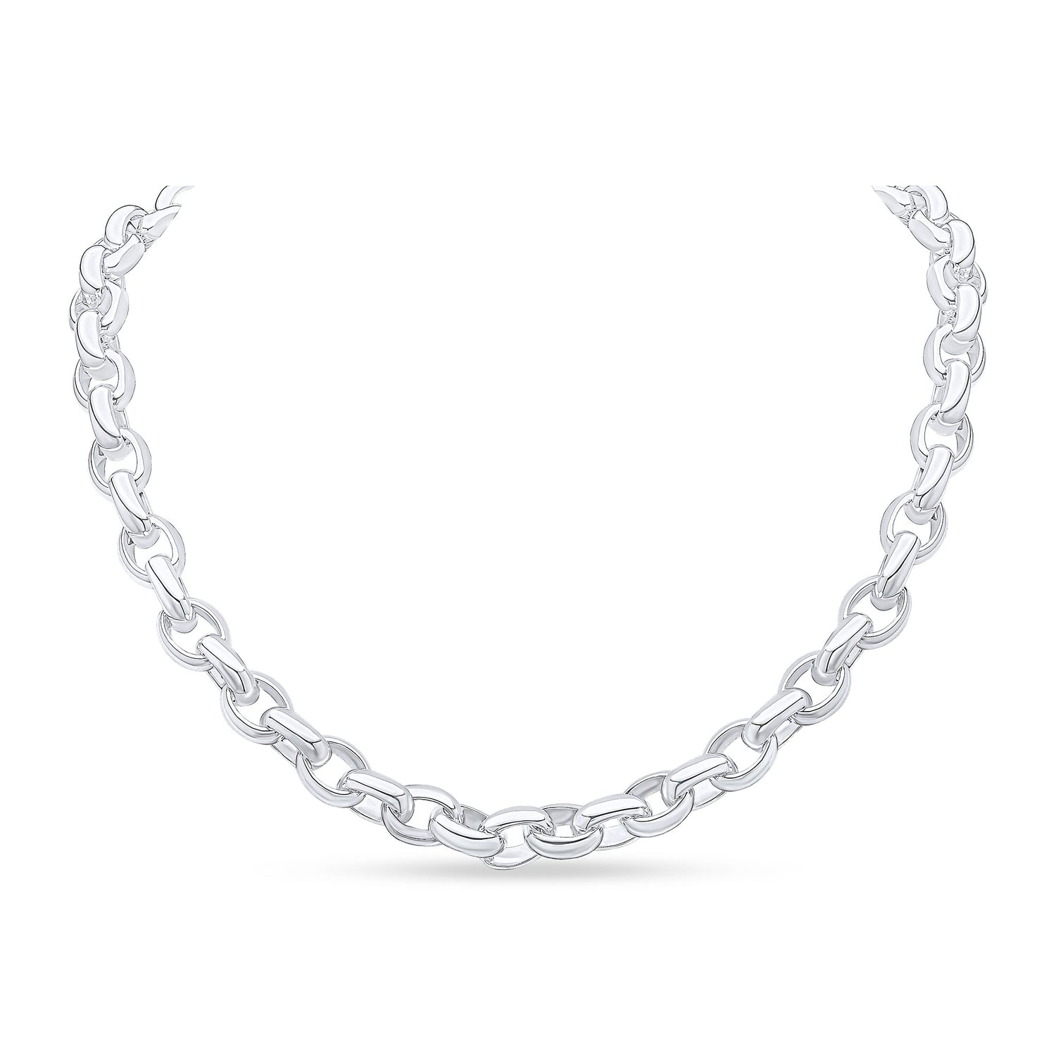 Sterling Silver 10mm Handmade Belcher Necklace
