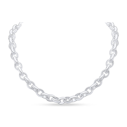 Sterling Silver Handmade Solid 10mm Belcher Necklace