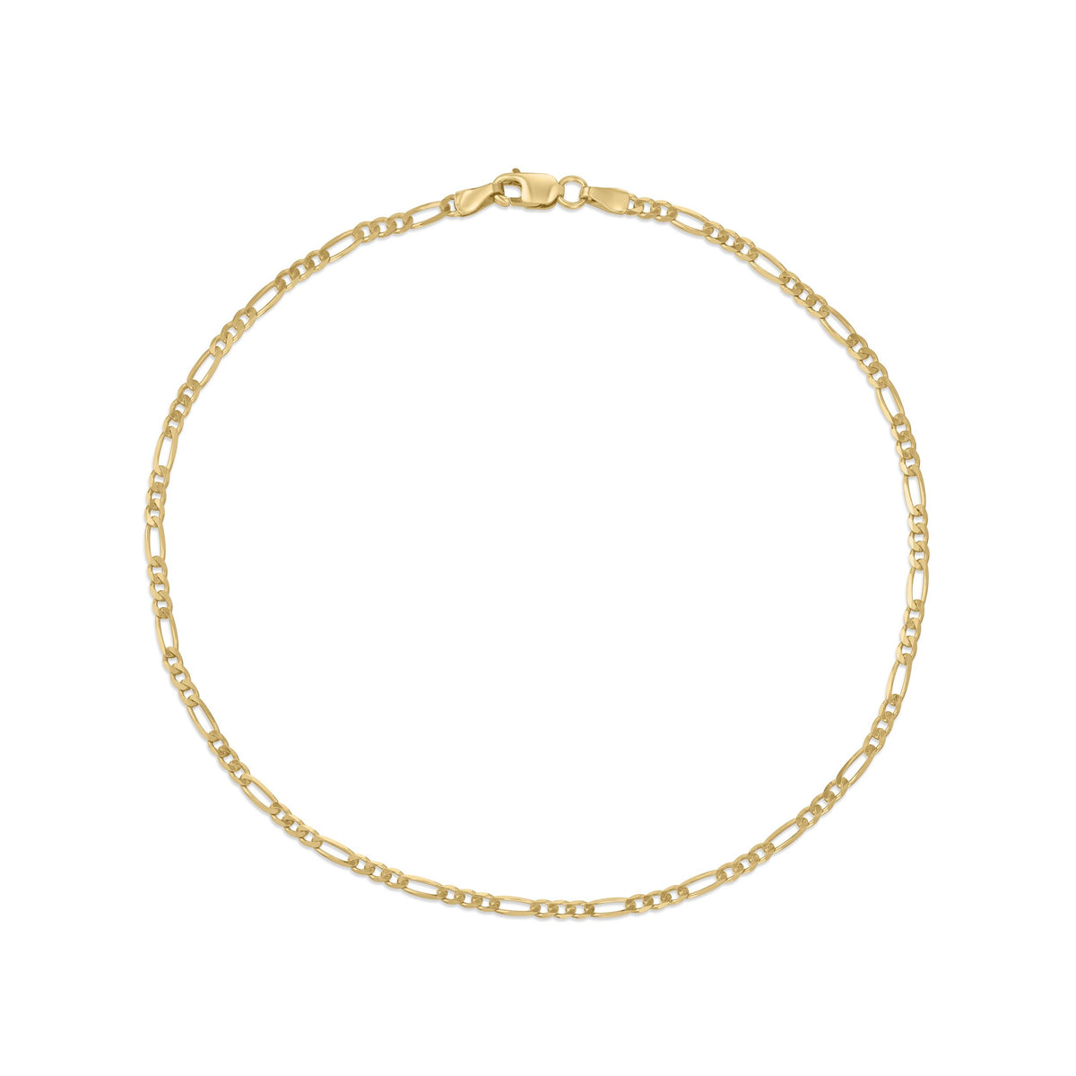 9ct Yellow Gold Figaro Link Anklet — 2.2mm