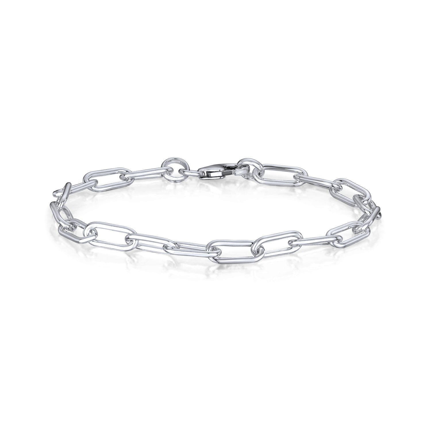 Sterling Silver 4x12mm Paperchain Link Bracelet