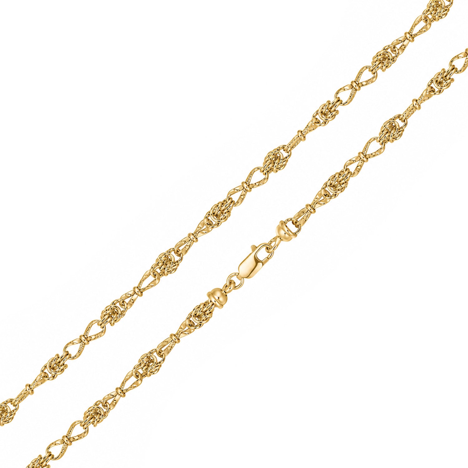 18ct Gold Vermeil on Sterling Silver 5.3mm Byzantine Twist Bracelet