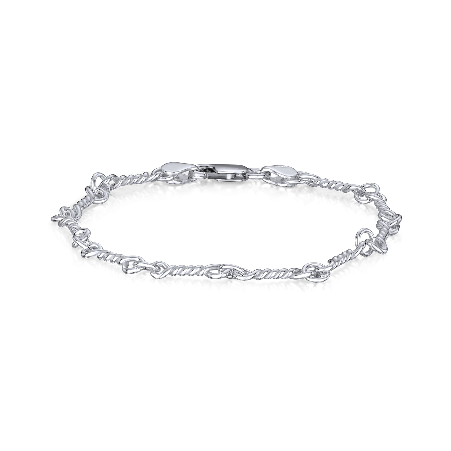 Sterling Silver 5.5mm Handmade Twist Bar Bracelet