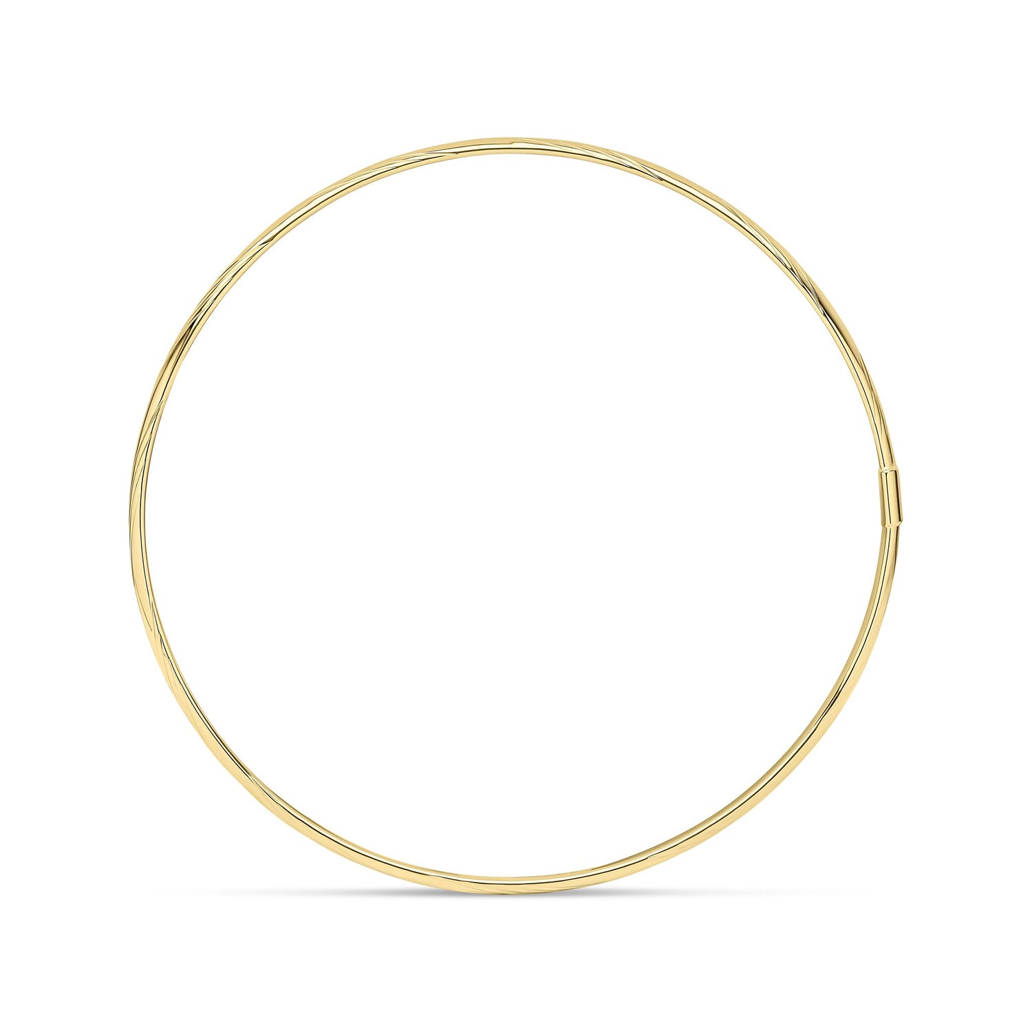 9ct Yellow Gold Engraved Twist Bangle