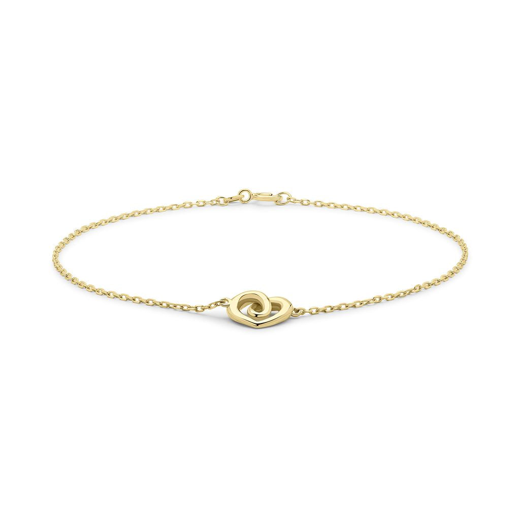 9ct Yellow Gold Heart Motif Bracelet