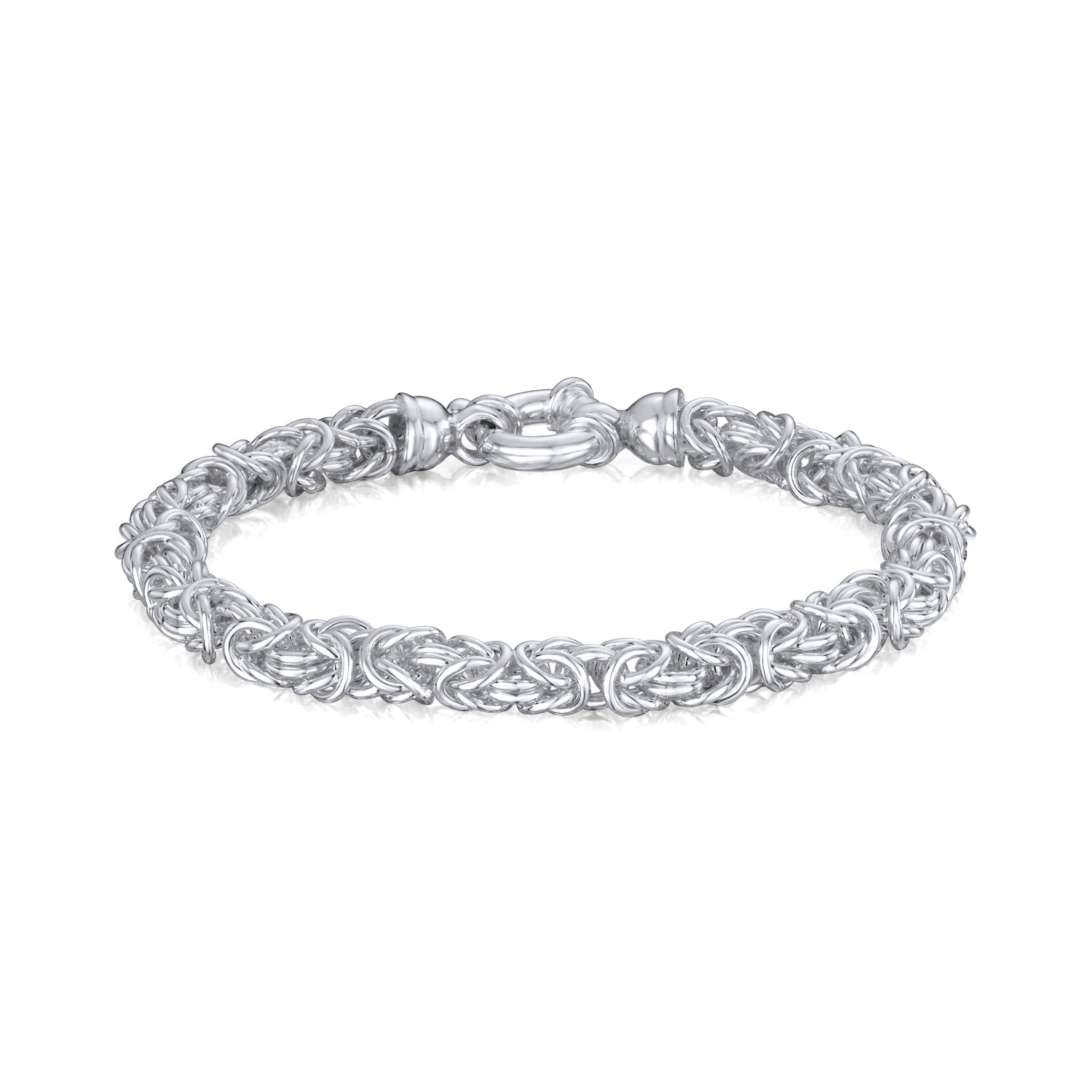Sterling Silver Handmade Solid 5mm Byzantine Bracelet
