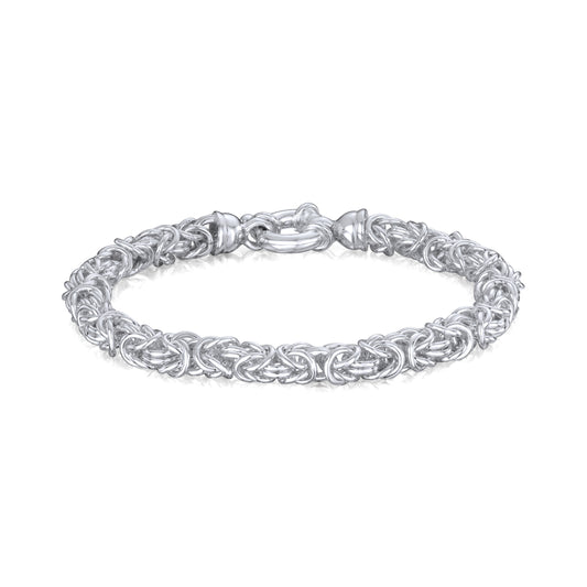 Sterling Silver Handmade Solid 5mm Byzantine Bracelet