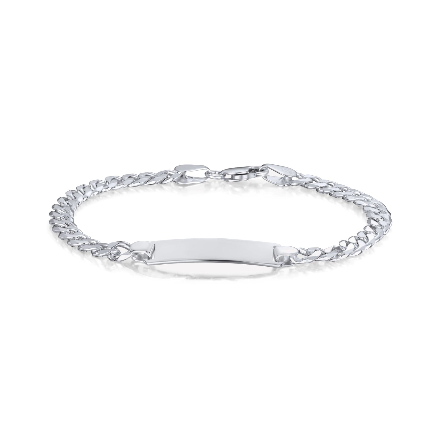 Sterling Silver 5mm Gents ID Bracelet with 25x6mm Plate
