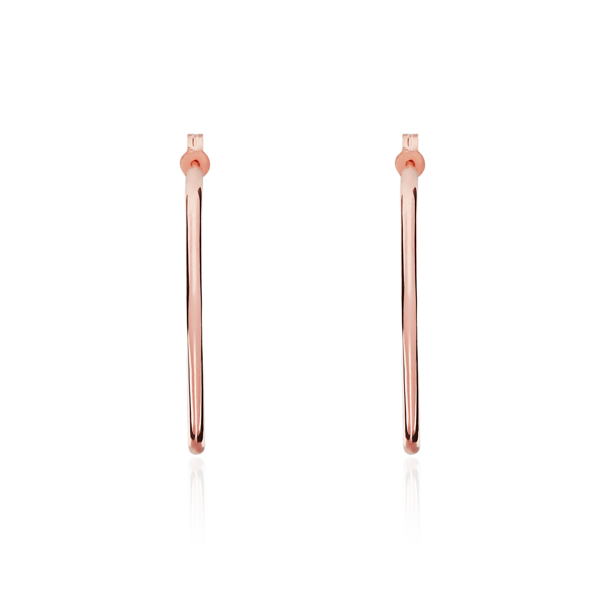 9ct Rose Gold Hexagon Shape Hoop Earrings with Peg and Scroll Fittings