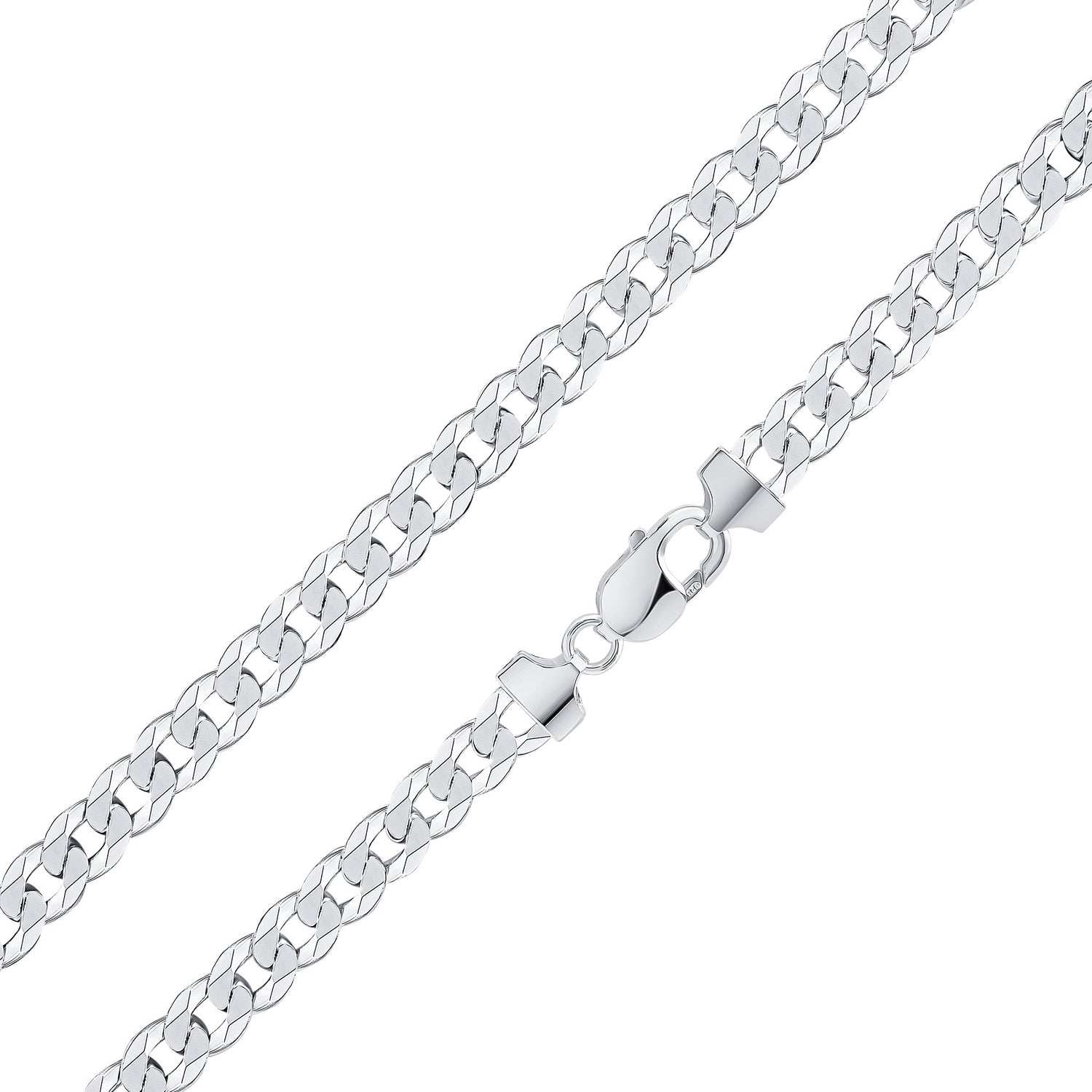 Sterling Silver Solid 7.5mm Curb Necklace