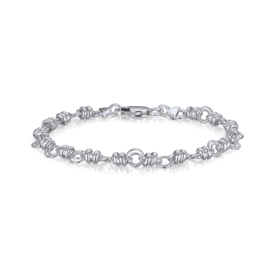 Sterling Silver Handmade Solid 6.2mm Round Linked Circles Bracelet