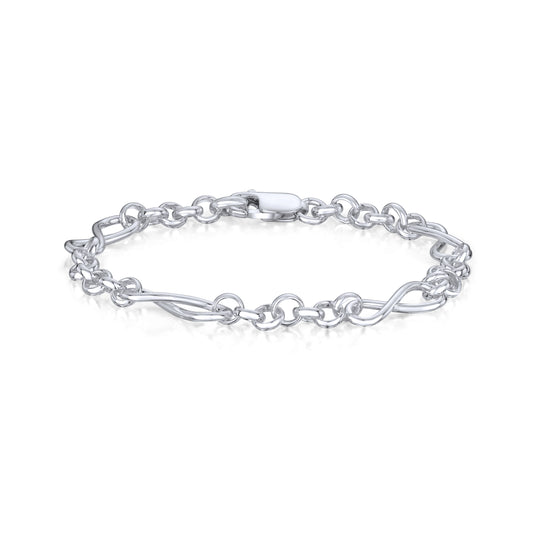 Sterling Silver 6.3mm Handmade Infinity Belcher Bracelet