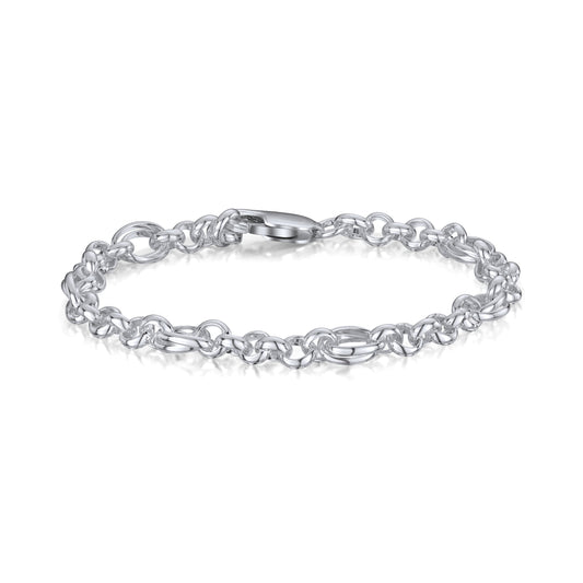 Sterling Silver Handmade Solid 6.5mm Oval Round Belcher Bracelet