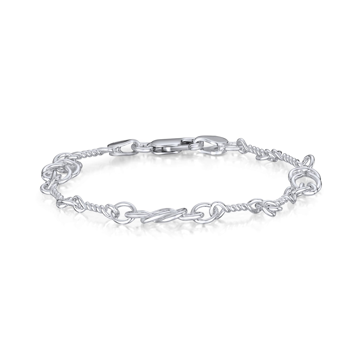 Sterling Silver 6.8mm Celtic Twist Link Bracelet