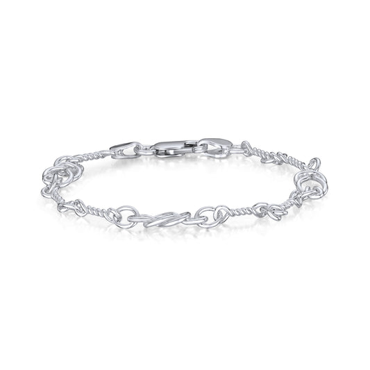Sterling Silver Handmade Solid 6.8mm Celtic Twist Link Bracelet