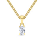 9ct Yellow Gold Octagonal Cubic Zirconia CZ Claw Pendant — 5x3mm