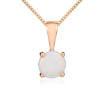 9ct Rose Gold Round Natural Opal Claw Pendant — 5mm