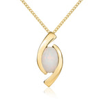 9ct Yellow Gold Oval Natural Opal ‘Eye’ Pendant — 6x4mm