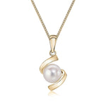 9ct Yellow Gold Pearl Twist Pendant