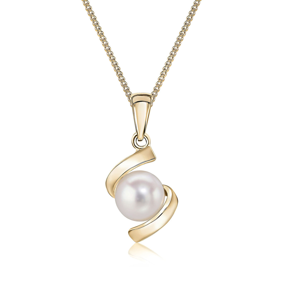 9ct Yellow Gold Pearl Twist Pendant