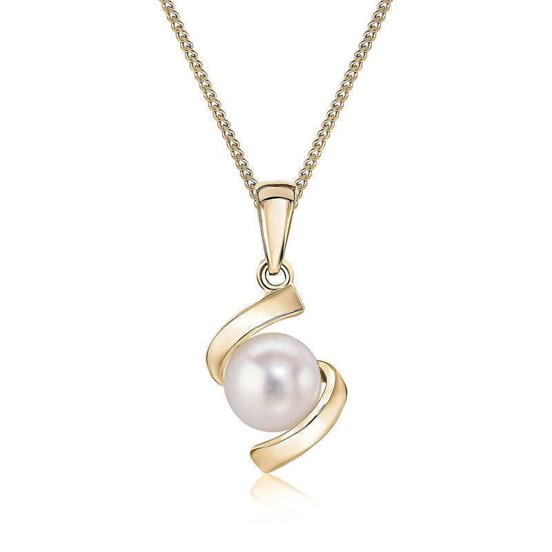 9ct Yellow Gold Pearl Twist Pendant