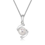 9ct White Gold Pearl Twist Pendant