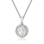 9ct White Gold Pearl Cage Pendant