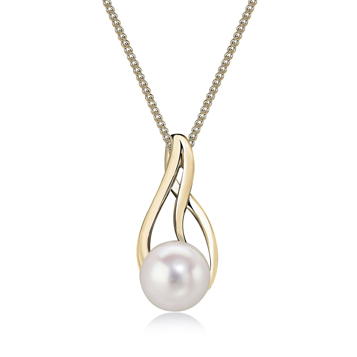 9ct Yellow Gold Freshwater Pearl Teardrop Pendant