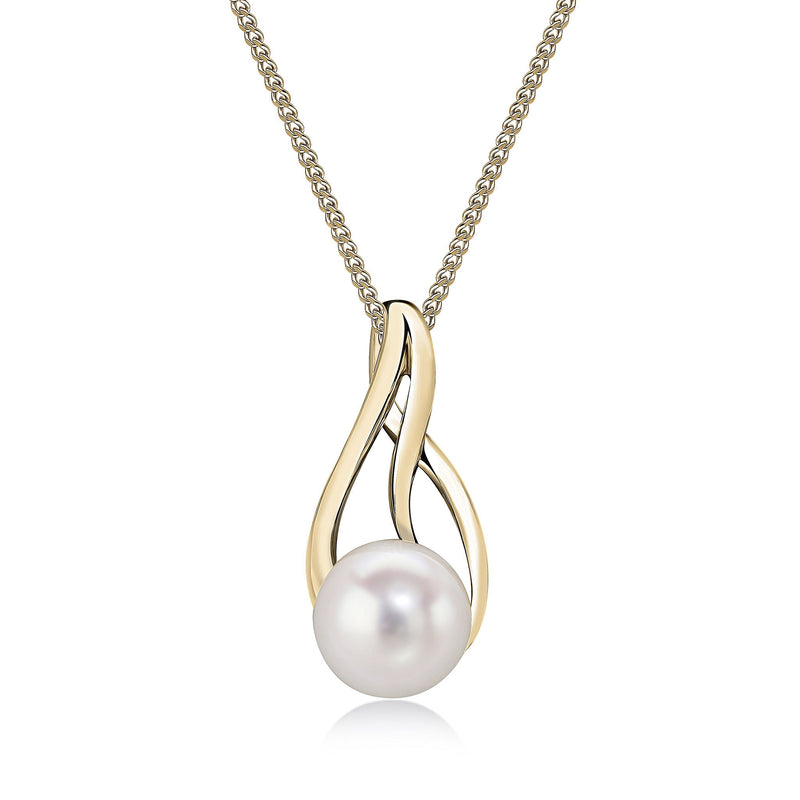 9ct Yellow Gold Freshwater Pearl Teardrop Pendant