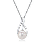 9ct White Gold Freshwater Pearl Teardrop Pendant