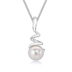 9ct White Gold Pearl Spiral Pendant
