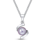 9ct White Gold Grey Pearl Twist Pendant